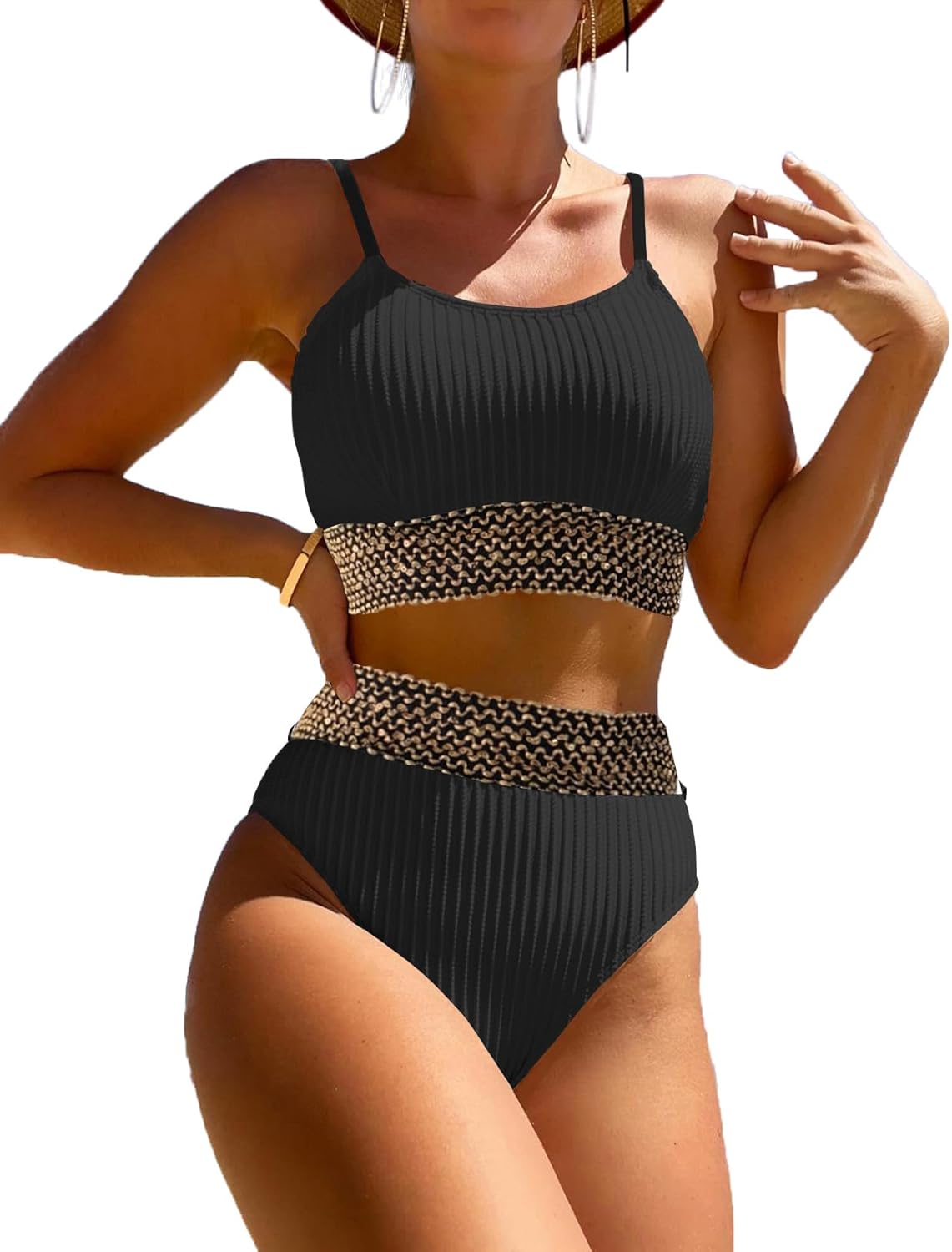 Herlipto ♡ 2Way Cut-Out Ribbed Swimwear 2Way Cut-Out Ribbed Swimwear